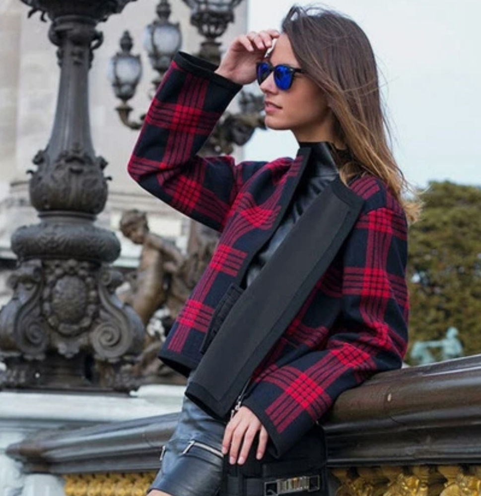 Zara Checked Studio Blazer Jacket - Medium - image 1